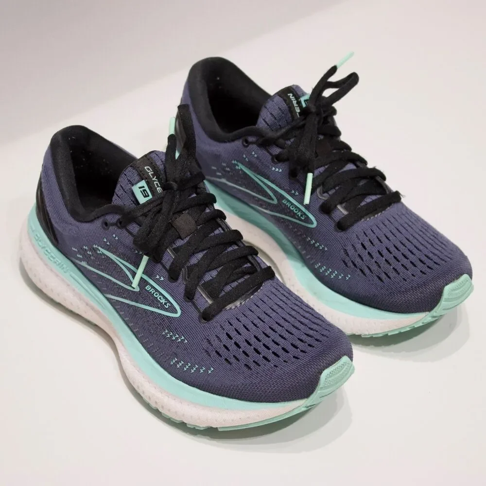 Brooks Glycerin 19 Dark Blue & Teal Women Size 6B - Light Wear